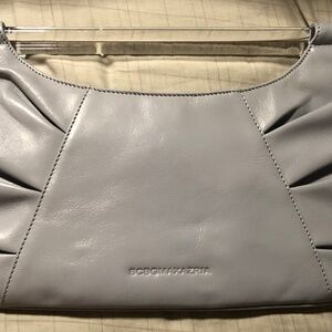 LIKE NEW BCBG MaxAzria large grey clutch purse